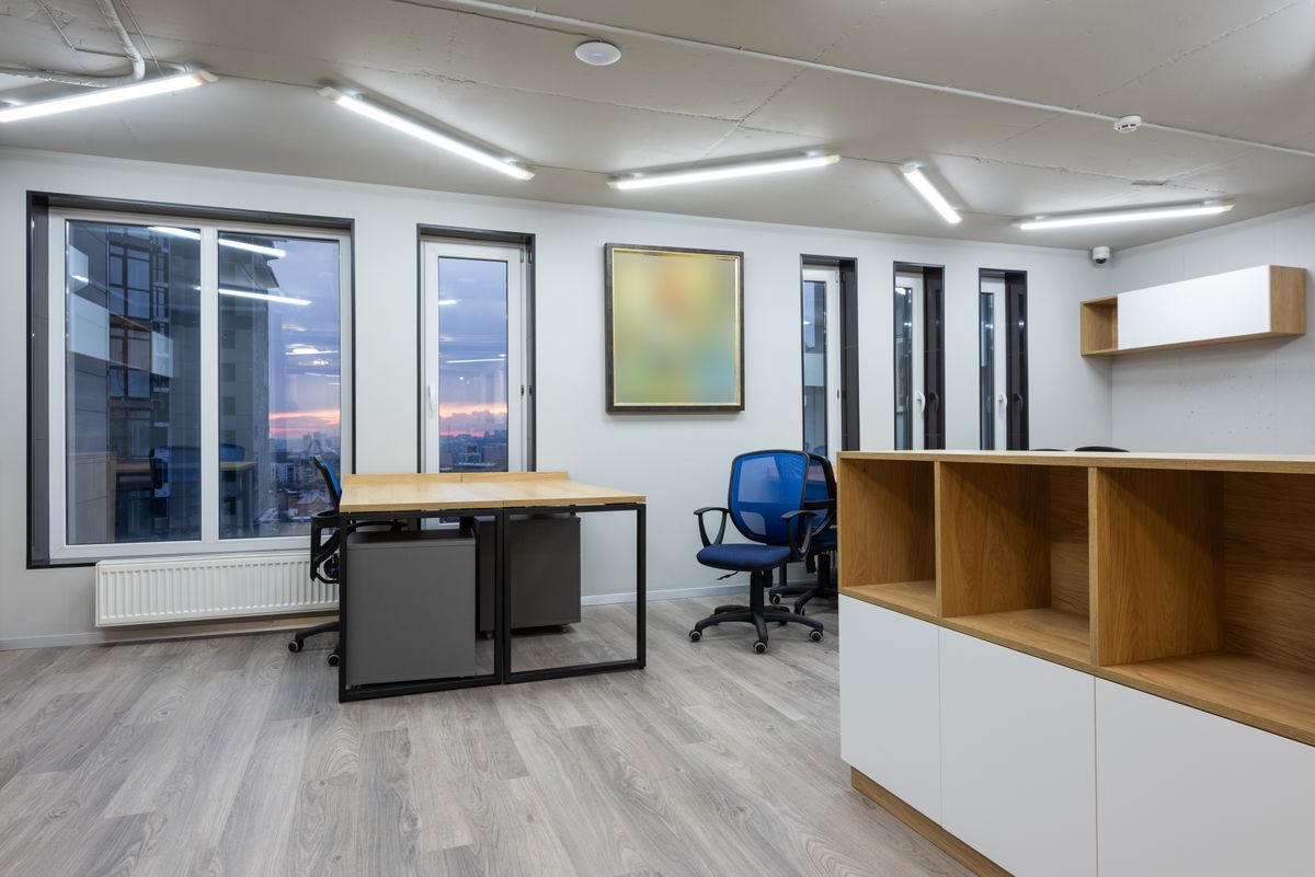 Morris Plains, NJ Office Cleaning Services Spacious clean corporate workspace with desks and chairs in Morris Plains, NJ
